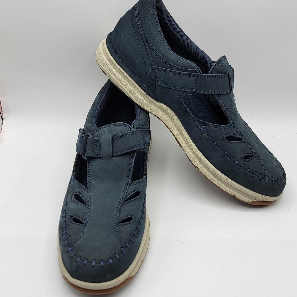 Rockport Cobb Hill Womens Navy Blue Nubuck Mary Jane Walking Shoes Size 11M